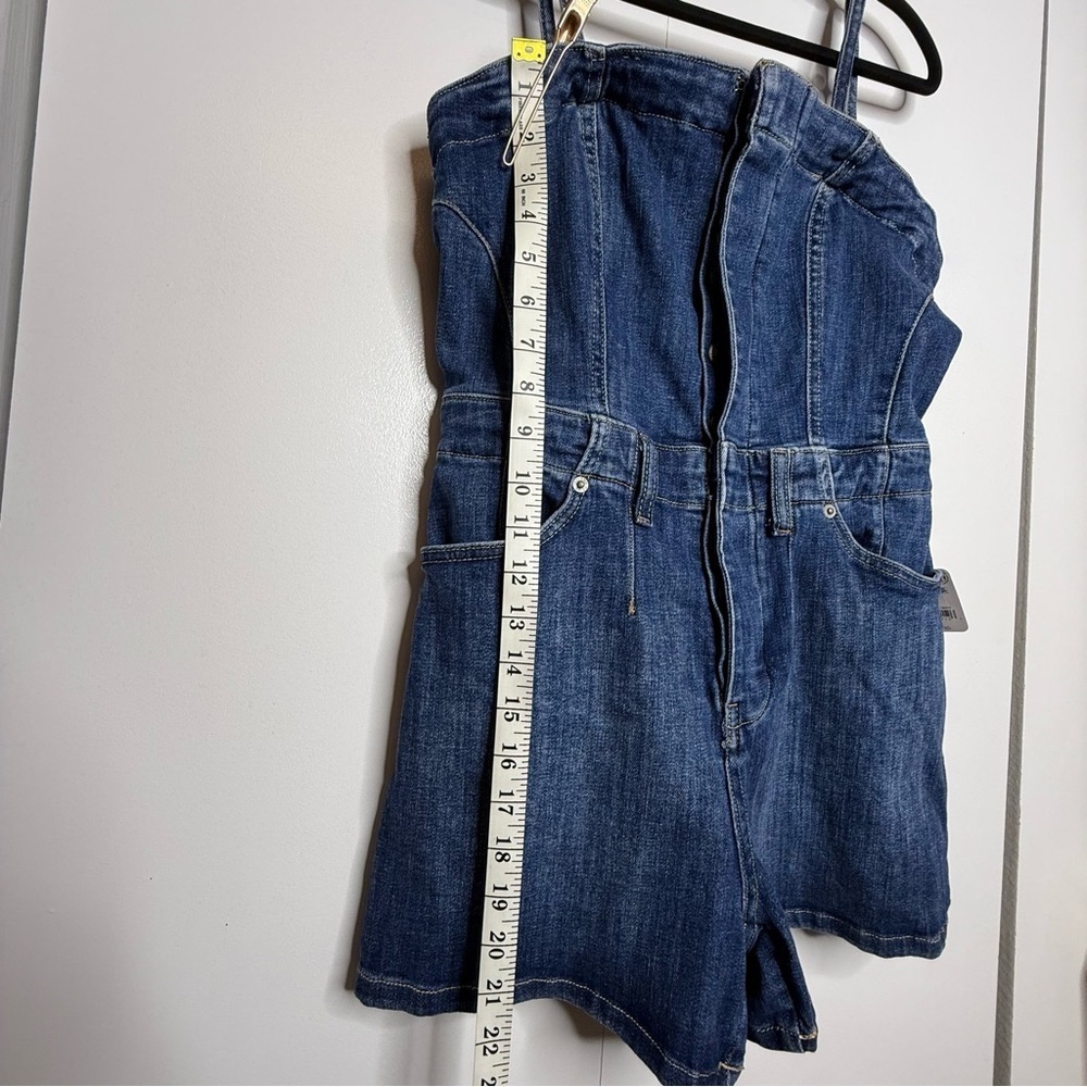 We The Free Dream Lover Denim Strapless Romper Small indigo NWT - Picture 7 of 11